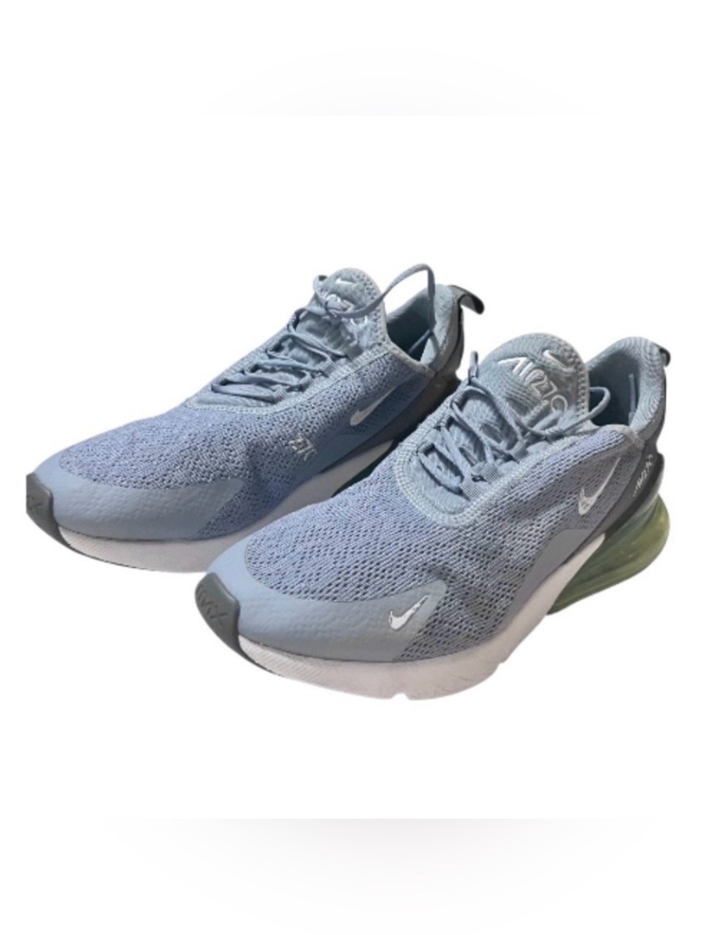 Nike Air Max 270 Light Blue Obsidian Mist / White Lime Blast Sneakers Size 10